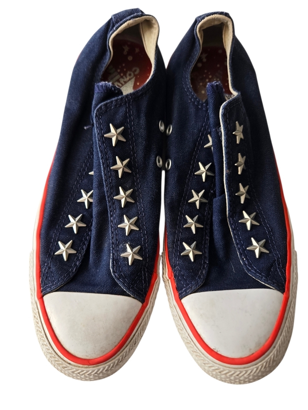 Converse Chuck Taylor Slip-On Studded Stars Navy Sneakers Women’s 7